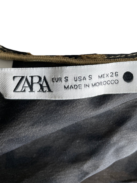 Vestido Zara Animal print Marrón - Talla S