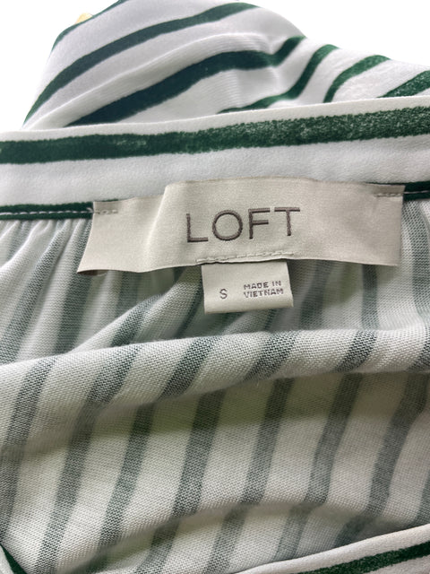 Blusa Loft Rayas Nudo Verde - Talla S