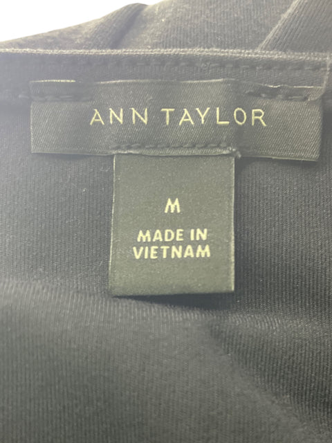 Blusa Ann Taylor Manga larga Liso Negro - Talla M