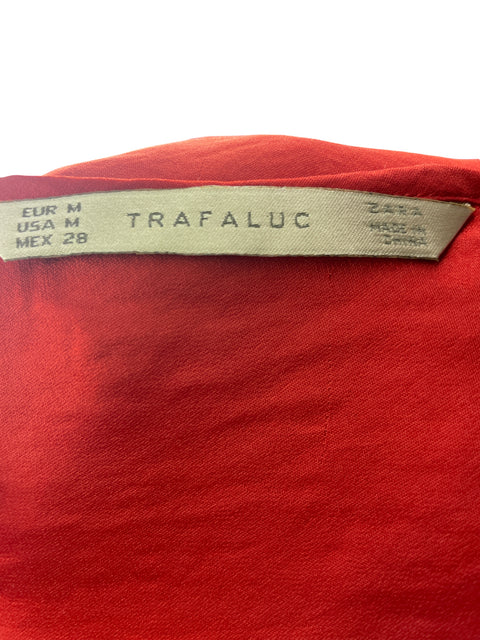 Blusa Zara Manga larga Cuello v Rojo - Talla M