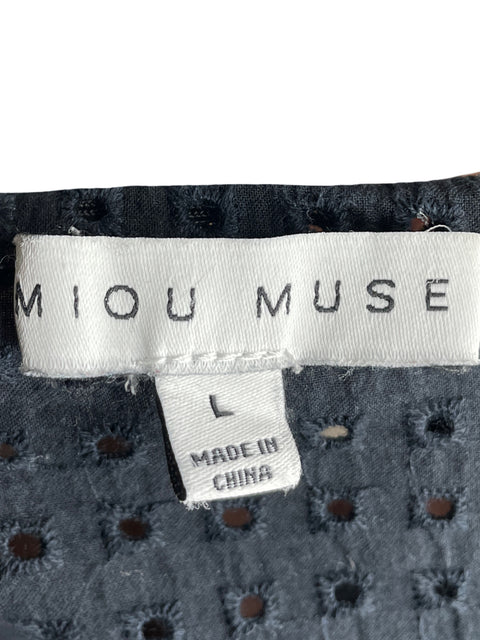 Vestido Miou Muse Bordado Midi Azul - Talla L