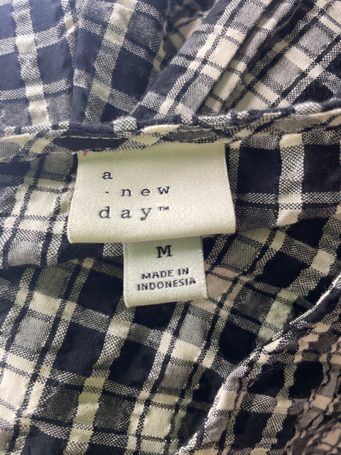 Vestido A New Day Cuadros Fajon Negro - Talla M