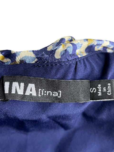 Vestido Ina Plisado Metalizado Azul - Talla S