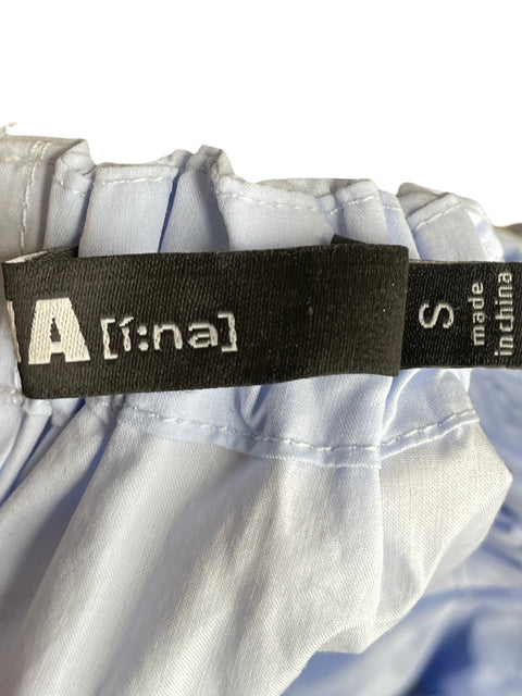 Blusa Ina Cuello redondo Vuelos Azul - Talla S