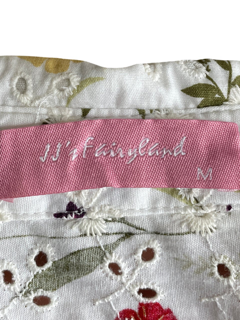 Blusa Jj's Fairyland Troquelado floral Blanco - Talla M