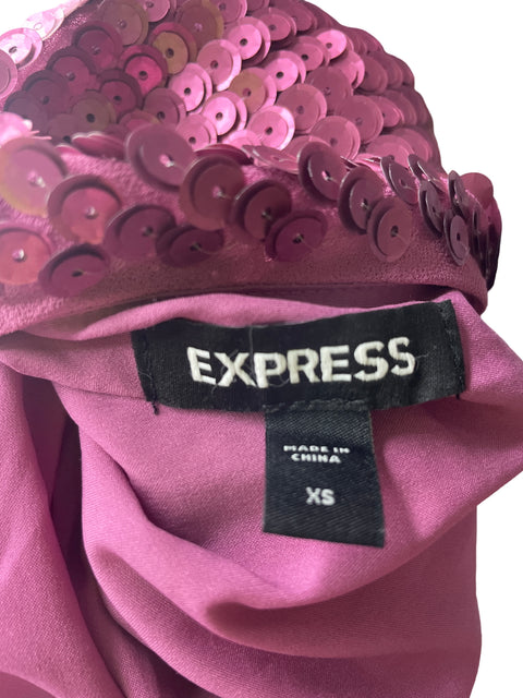 Vestido Express Lentejuela Mini Rosado - Talla XS