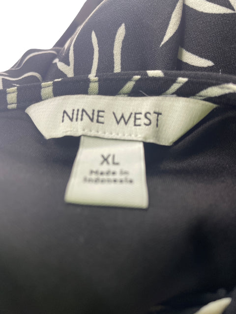 Vestido Nine West Estampado Hojas Negro - Talla XL