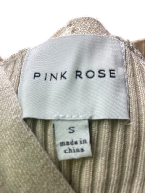 Vestido Pink Rose de Algodón Ajustado Fajon Beige - Talla S
