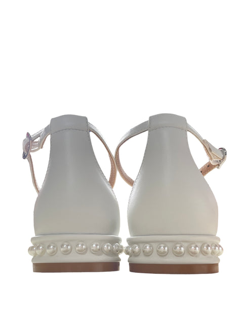 Tacón Stuart Weitzman Tacón bajo Perlas Blanco - Talla 38.5