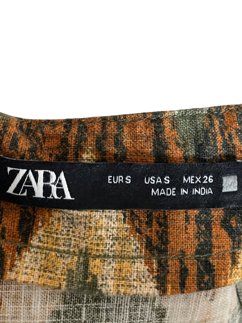 Falda Zara Mini Estampado Verde - Talla S