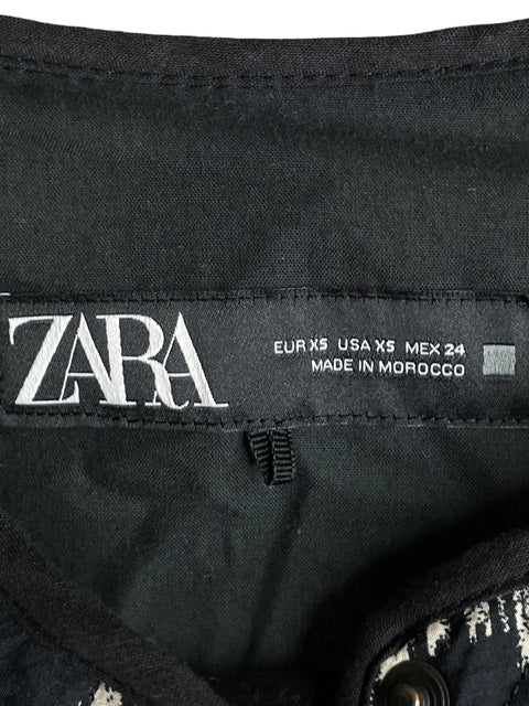 Chaqueta Zara Estampado Negro - Talla XS