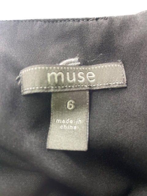 Vestido Muse Liso Encaje Negro - Talla 6