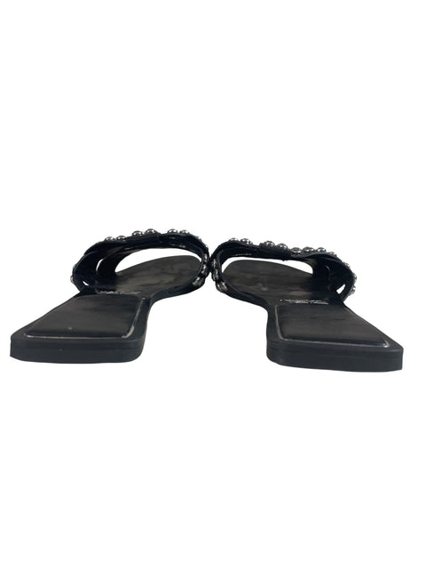 Sandalia Zara Tachuelas Brillo Negro - Talla 38
