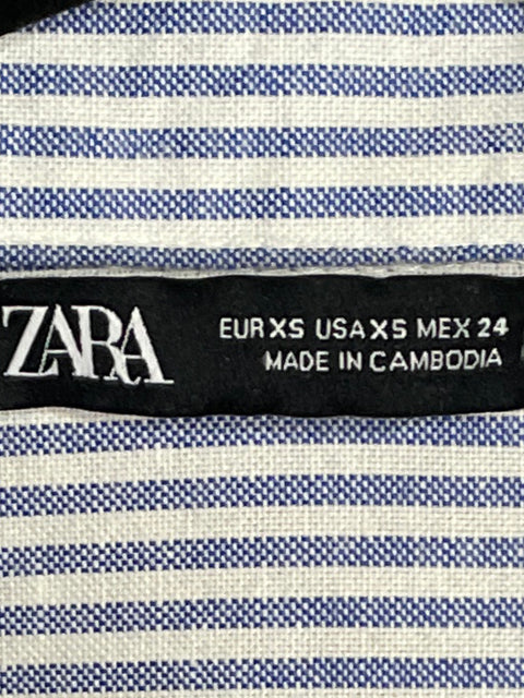 Camisa Zara Rayas Azul - Talla XS