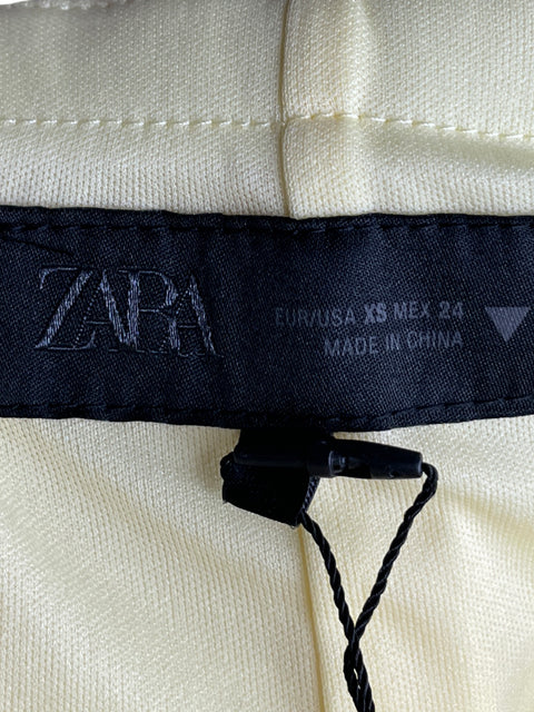 Blusa Zara Strapless Vuelos Amarillo - Talla XS