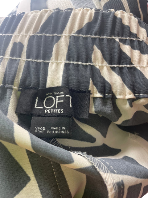 Pantalón Ann Taylor Loft Estampado Recto Blanco - Talla XXS