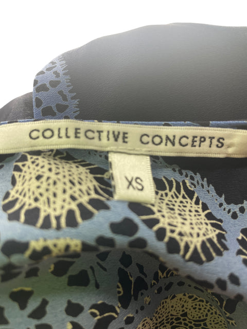Blusa Collective Concepts Estampado Tejido Azul - Talla XS
