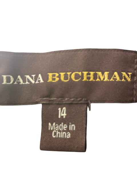 Chaqueta Dana Buchman Estampado Zipper Gris - Talla 14