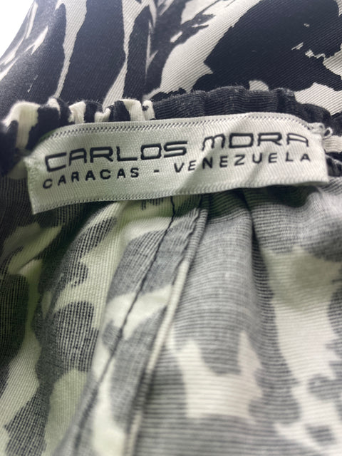 Falda Carlos Mora Estampado Midi Negro - Talla S