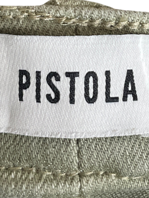 Pantalón Pistola de Algodón High-rise Verde - Talla 29