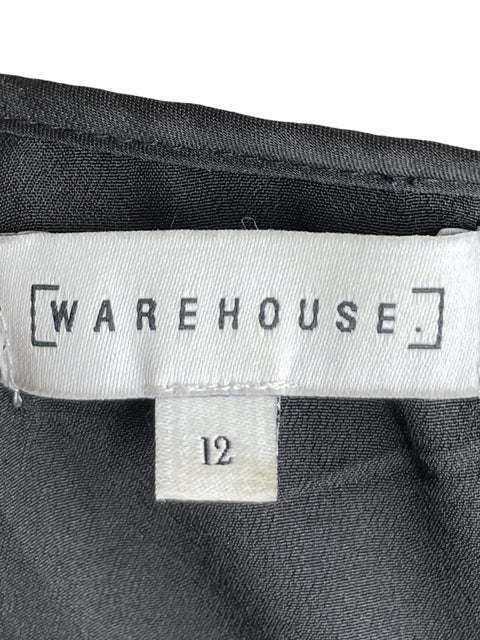 Vestido Warehouse Midi Satinado Negro - Talla 12