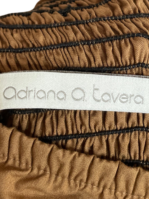 Vestido Adriana O. Tavera Mangas abullonadas Marrón - Talla M