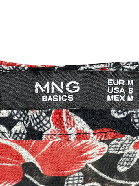Vestido Mango Estampado Floral Rojo - Talla M