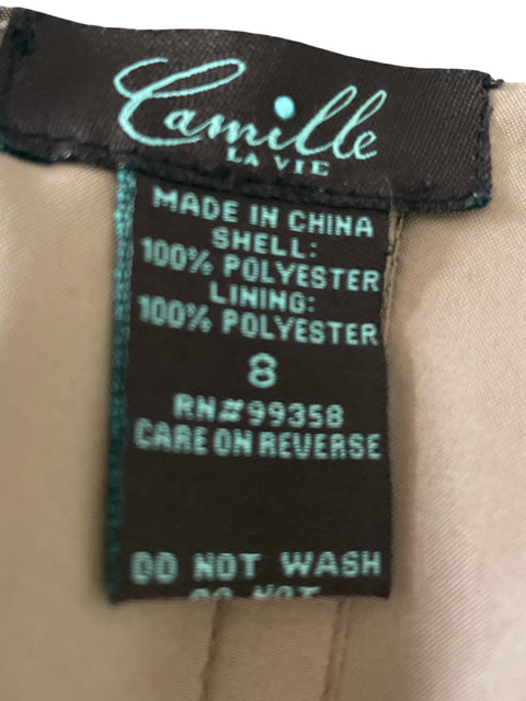 Vestido De Fiesta Camille La Vie Satinado Maxi Marrón - Talla 8