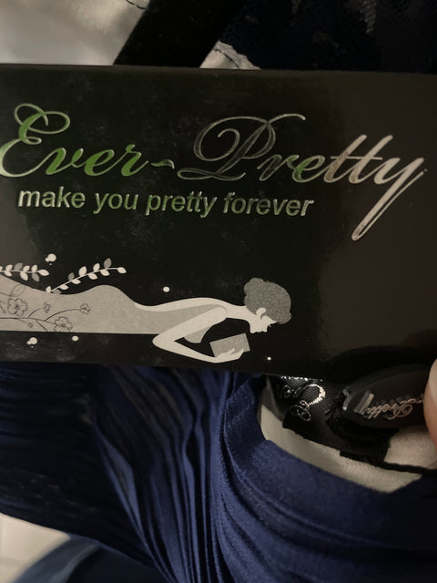 Vestido De Fiesta Ever Pretty Liso Plisado Azul - Talla S