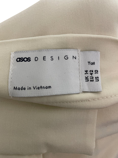 Pantalón Asos Recto Palazo Blanco - Talla 14