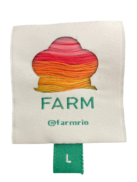 Vestido Farm Estampado Abullonado Negro - Talla L