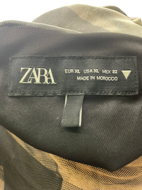 Vestido Zara Ajustado Maxi Marrón - Talla XL