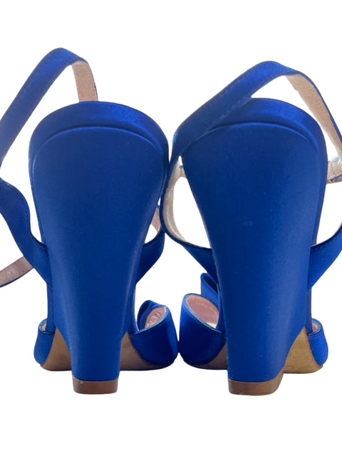 Tacón Kate Spade Satinado Azul - Talla 7.5