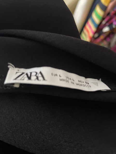 Blusa Zara Oneshoulder Liso Negro - Talla L