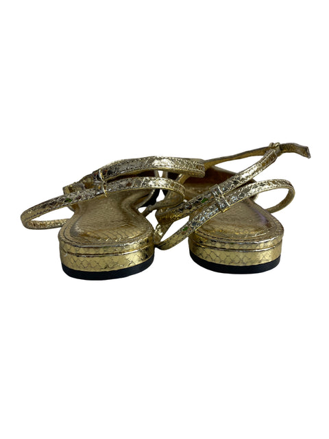 Zapato Zara Punta cerrada Tiras Dorado - Talla 41
