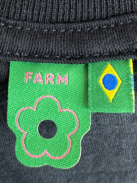 Blusa Farm de Algodón Estampado Oversize Negro - Talla S