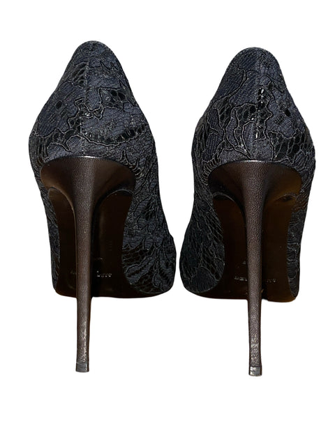 Stiletto Saint Laurent Encaje Negro - Talla 39