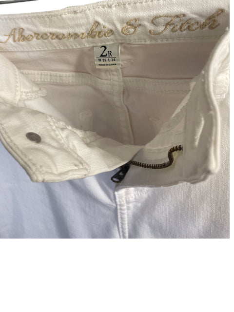 Pantalón Abercrombie & Fitch de Viscosa Ajustado Blanco - Talla 2