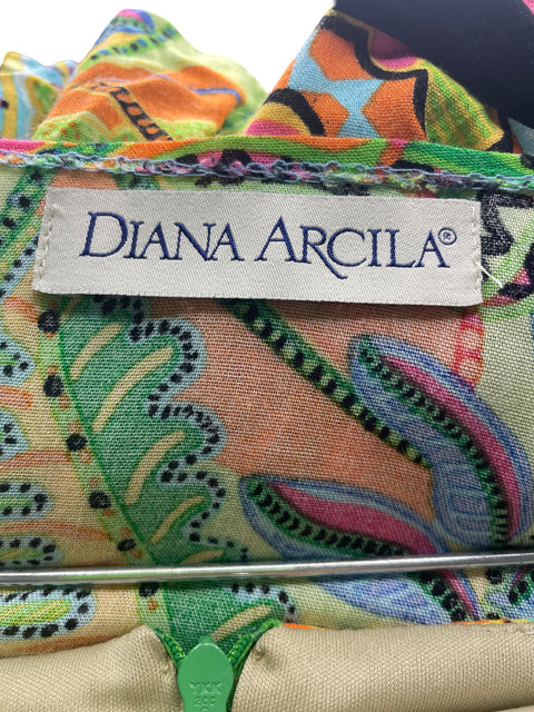 Conjunto Diana Arcilla Abullonado Falda/blusa Verde - Talla S