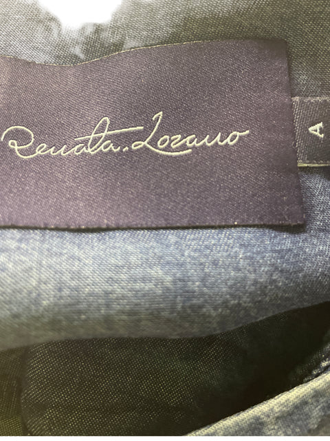 Vestido Renato Lozano Ruchas Liso Azul - Talla S