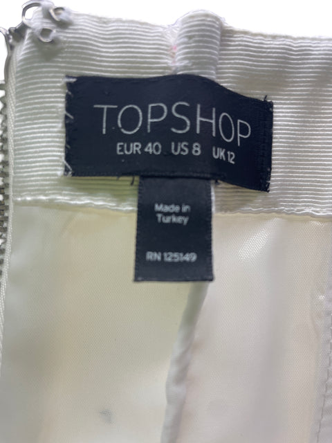 Romper Topshop Strapless Liso Blanco - Talla 40