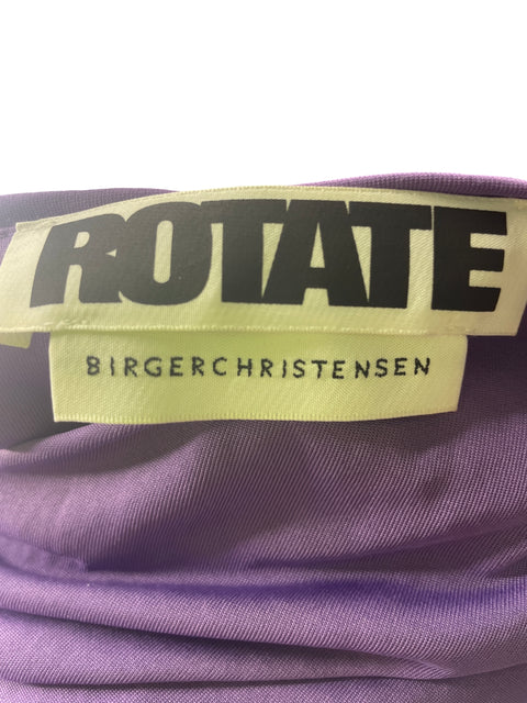 Vestido De Fiesta Rotate Lentejuela Abullonado Morado - Talla S