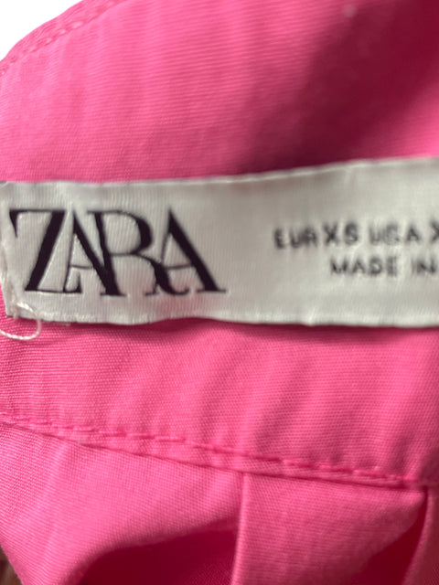 Vestido Zara Tiras Corte a Rosado - Talla XS