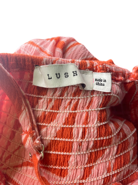 Vestido Lush Estampado Plisado Rojo - Talla S