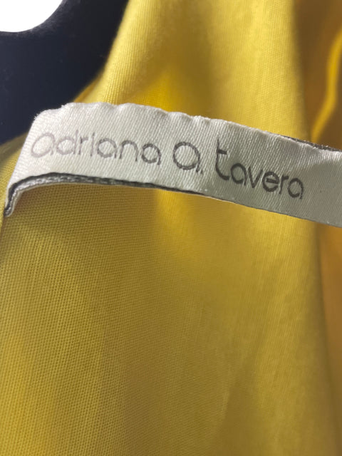 Blusa Adriana O. Tavera de Algodón Liso Cruzado Amarillo - Talla S
