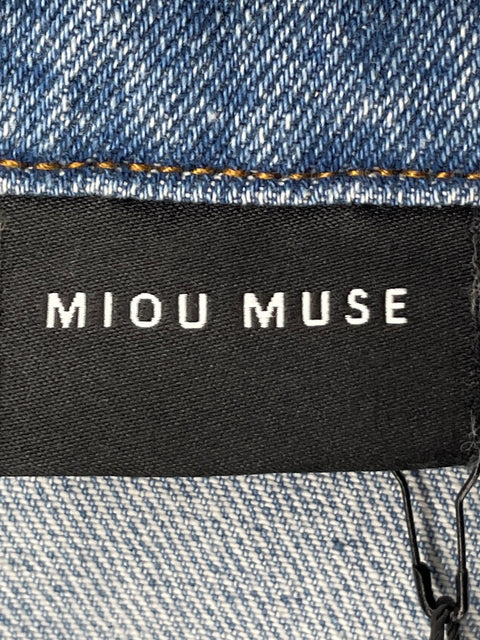 Chaqueta Miou Muse de Algodón Cuello v Oversize Azul - Talla M