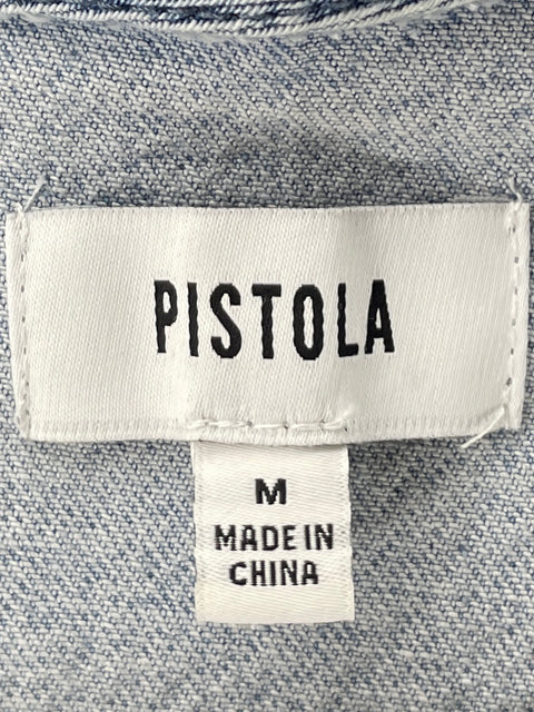 Chaleco Pistola de Algodón Cuello v Azul - Talla M