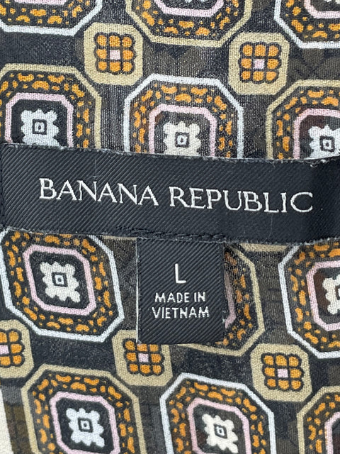 Blusa Banana Republic Cuello mao Estampado Marrón - Talla L
