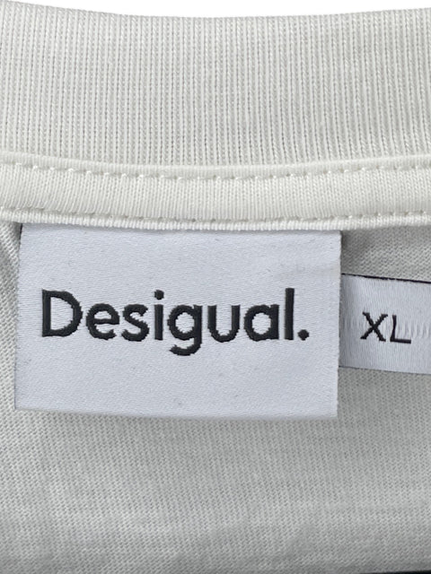 Blusa Desigual de Algodón Bordado Blanco - Talla XL