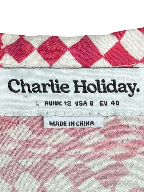 Conjunto Charlie Holiday de Viscosa Wide-leg Estampado Rosado - Talla L